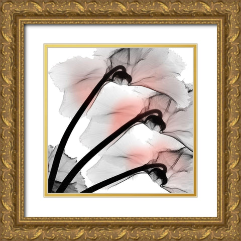 Coral Luster Cyclamen 2 Gold Ornate Wood Framed Art Print with Double Matting by Koetsier, Albert