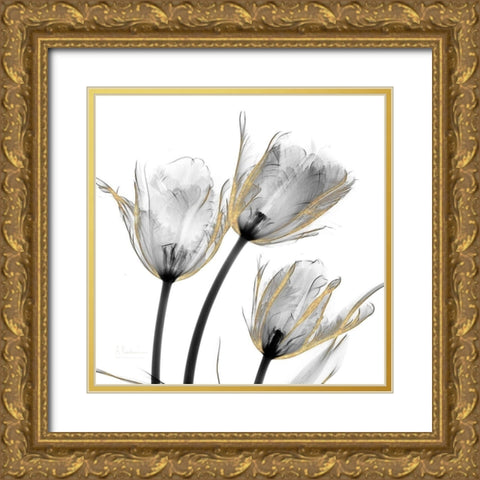 Gold Embellished Tulips 2 Gold Ornate Wood Framed Art Print with Double Matting by Koetsier, Albert