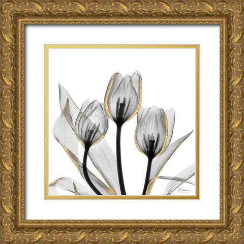 Gold Embellished Tulips 5 Gold Ornate Wood Framed Art Print with Double Matting by Koetsier, Albert