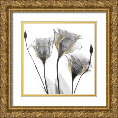 Gold Embellished Gentians 1 Gold Ornate Wood Framed Art Print with Double Matting by Koetsier, Albert