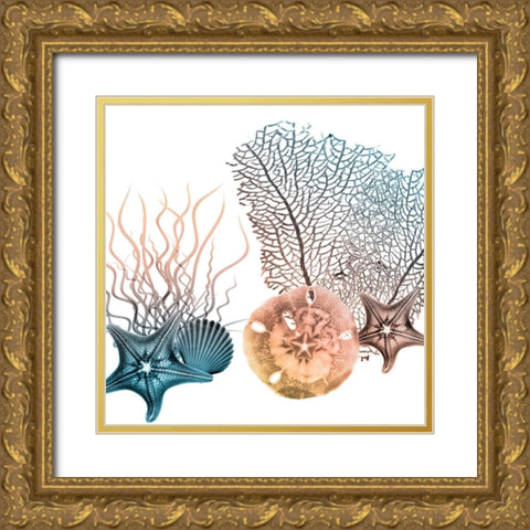 Ocean Bundles 3 Gold Ornate Wood Framed Art Print with Double Matting by Koetsier, Albert
