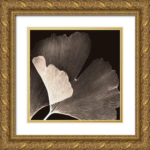 Cocoa Ginko Gold Ornate Wood Framed Art Print with Double Matting by Koetsier, Albert