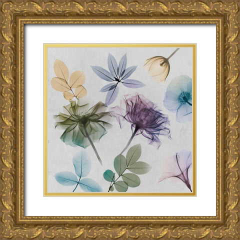 Floral Collage 1 Gold Ornate Wood Framed Art Print with Double Matting by Koetsier, Albert