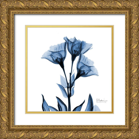 Indigo Gentian Gold Ornate Wood Framed Art Print with Double Matting by Koetsier, Albert