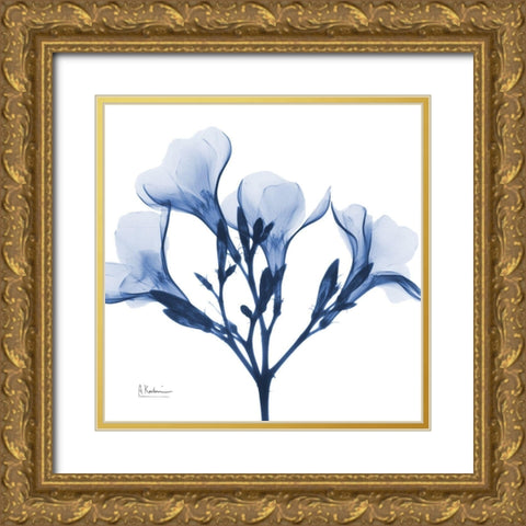 Indigo Oleander Gold Ornate Wood Framed Art Print with Double Matting by Koetsier, Albert