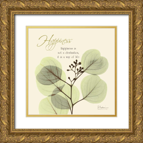 Happiness Eucalyptus L294 Gold Ornate Wood Framed Art Print with Double Matting by Koetsier, Albert