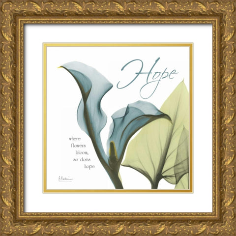 Calla Hope Gold Ornate Wood Framed Art Print with Double Matting by Koetsier, Albert