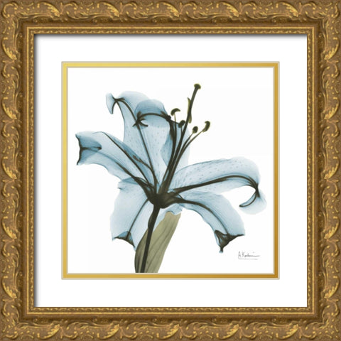 May Lily Gold Ornate Wood Framed Art Print with Double Matting by Koetsier, Albert