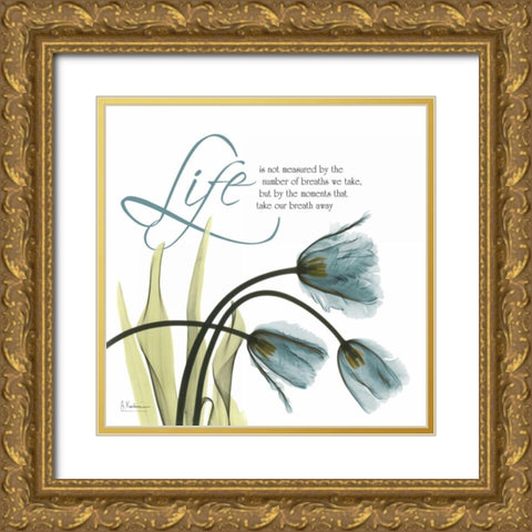 Swaying Tulips  Blue - Life Gold Ornate Wood Framed Art Print with Double Matting by Koetsier, Albert