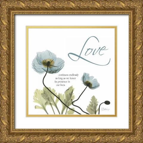 Swaying Poppies  Blue - Life Gold Ornate Wood Framed Art Print with Double Matting by Koetsier, Albert