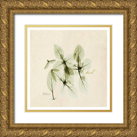 Basil in Bloom Gold Ornate Wood Framed Art Print with Double Matting by Koetsier, Albert