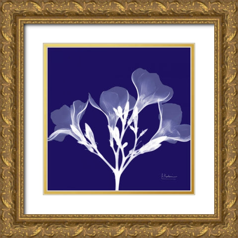 Crocuss White on Purple Gold Ornate Wood Framed Art Print with Double Matting by Koetsier, Albert