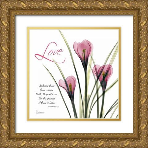 loveCrocusC37 Gold Ornate Wood Framed Art Print with Double Matting by Koetsier, Albert