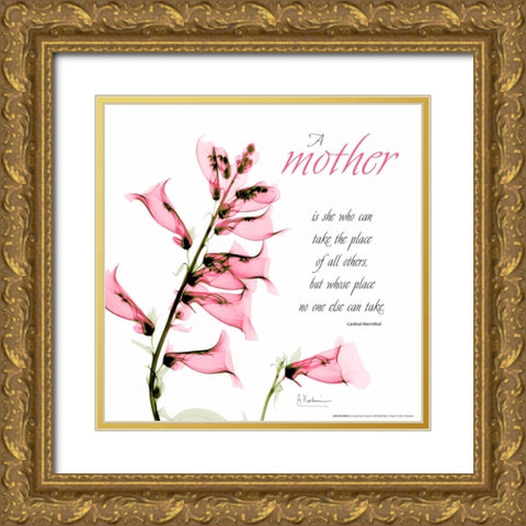 Fox glove Mother Gold Ornate Wood Framed Art Print with Double Matting by Koetsier, Albert