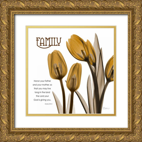 TulipsFamily Gold Ornate Wood Framed Art Print with Double Matting by Koetsier, Albert