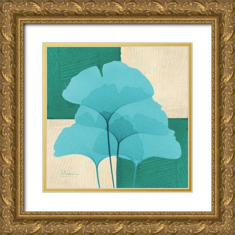 Gingko E162 Gold Ornate Wood Framed Art Print with Double Matting by Koetsier, Albert