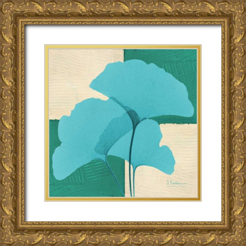 Gingko E97 Gold Ornate Wood Framed Art Print with Double Matting by Koetsier, Albert