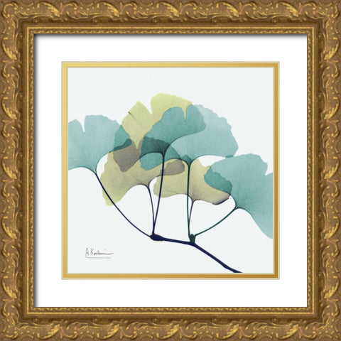 Gingko L140 Gold Ornate Wood Framed Art Print with Double Matting by Koetsier, Albert