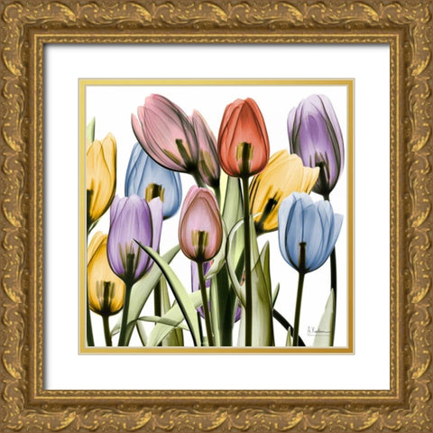 Tulipscape Gold Ornate Wood Framed Art Print with Double Matting by Koetsier, Albert