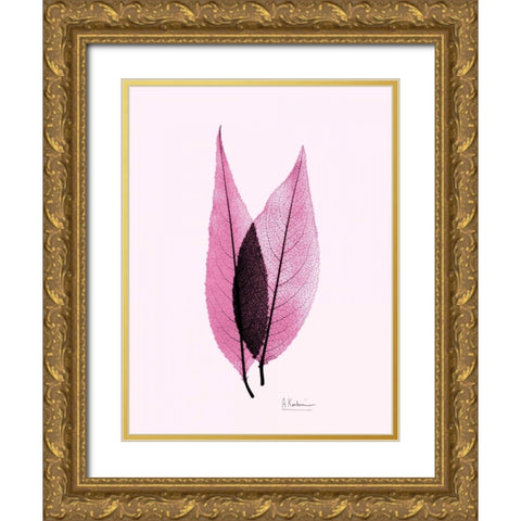 Caplulin Cherry Pink Gold Ornate Wood Framed Art Print with Double Matting by Koetsier, Albert