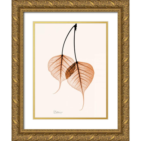 Bodhi Tree orange Gold Ornate Wood Framed Art Print with Double Matting by Koetsier, Albert