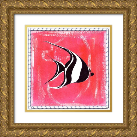 Beach Front Angel Gold Ornate Wood Framed Art Print with Double Matting by Ormsby, Anne