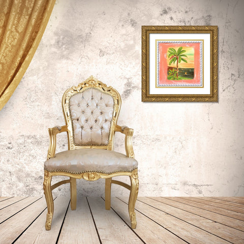 Beach-Front Banana Tree Gold Ornate Wood Framed Art Print with Double Matting by Ormsby, Anne