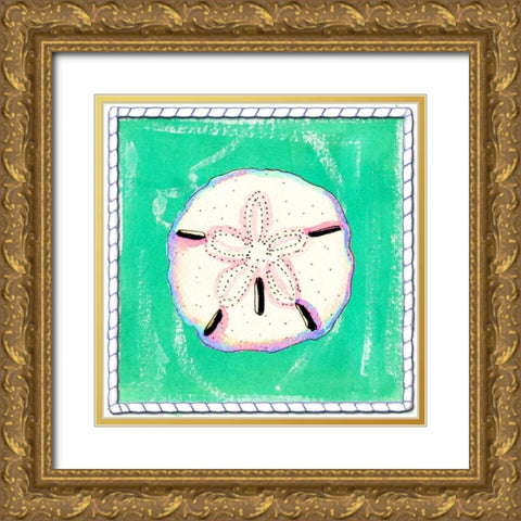 Beach Sandollar Gold Ornate Wood Framed Art Print with Double Matting by Ormsby, Anne