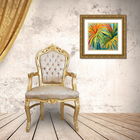 Firework Leaves Gold Ornate Wood Framed Art Print with Double Matting by Ormsby, Anne