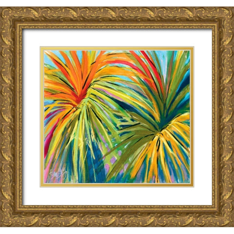 Firework Leaves Gold Ornate Wood Framed Art Print with Double Matting by Ormsby, Anne