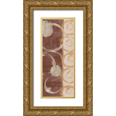 Adstract Pane 3 Gold Ornate Wood Framed Art Print with Double Matting by Saunders, Alonzo