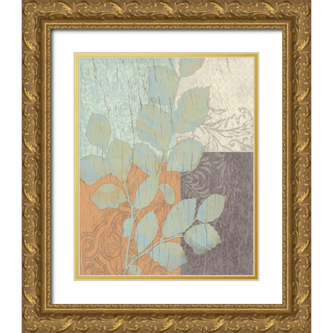 Elegant Branch 1 Gold Ornate Wood Framed Art Print with Double Matting by Saunders, Alonzo