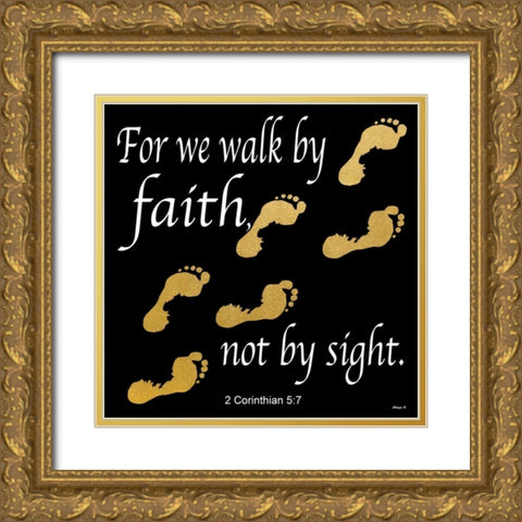 Walk By Faith 2 Gold Ornate Wood Framed Art Print with Double Matting by Saunders, Alonzo