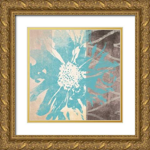 Flower Power 2 Gold Ornate Wood Framed Art Print with Double Matting by Saunders, Alonzo