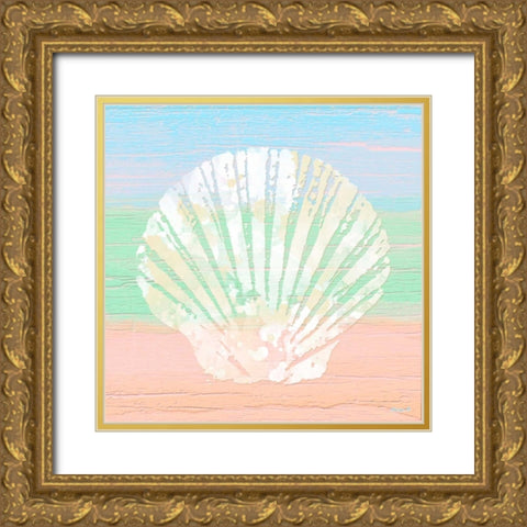 Pastel Coastal 1 Gold Ornate Wood Framed Art Print with Double Matting by Saunders, Alonzo