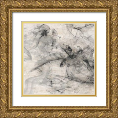 Smoke 2 Gold Ornate Wood Framed Art Print with Double Matting by Saunders, Alonza