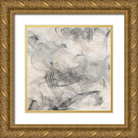 Smoke 3 Gold Ornate Wood Framed Art Print with Double Matting by Saunders, Alonza