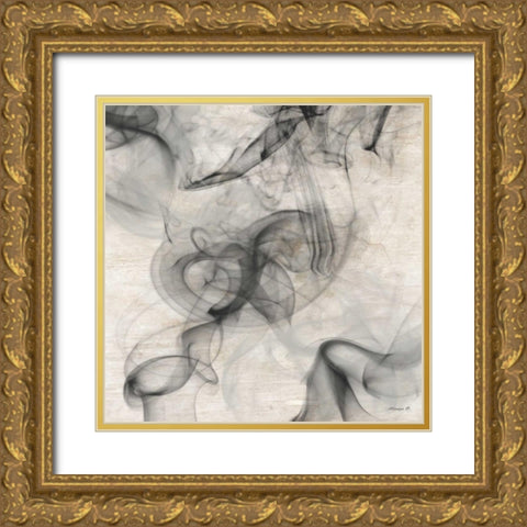 Smoke A Gold Ornate Wood Framed Art Print with Double Matting by Saunders, Alonza