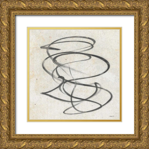 Swirl 2 Gold Ornate Wood Framed Art Print with Double Matting by Saunders, Alonza