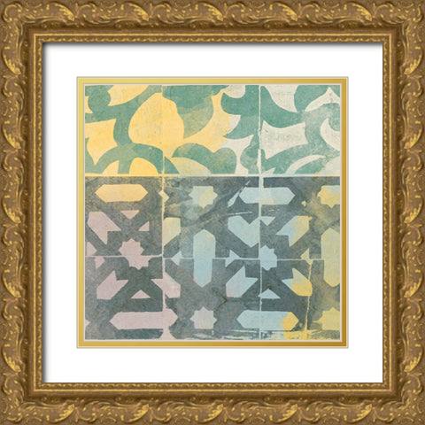 Decorative Life Squared 1 Gold Ornate Wood Framed Art Print with Double Matting by Saunders, Alonzo