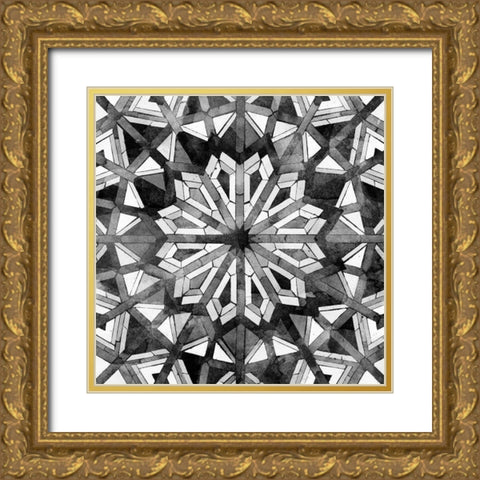 Black Tile Light 6 Gold Ornate Wood Framed Art Print with Double Matting by Saunders, Alonzo