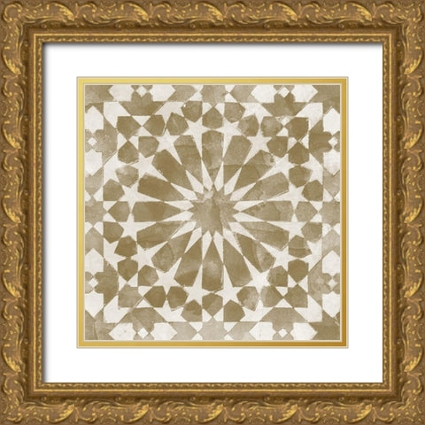 Brown Tile Light 10 Gold Ornate Wood Framed Art Print with Double Matting by Saunders, Alonzo