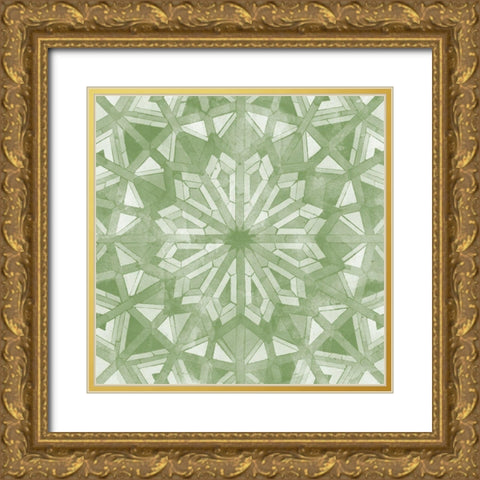 Green Tile Light 6 Gold Ornate Wood Framed Art Print with Double Matting by Saunders, Alonzo