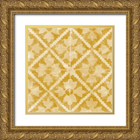 Orange Tile Light 7 Gold Ornate Wood Framed Art Print with Double Matting by Saunders, Alonzo