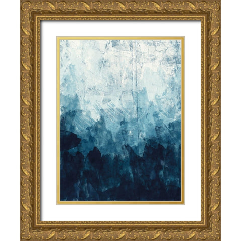 Ocean Blue 1 Gold Ornate Wood Framed Art Print with Double Matting by Vidal, Alicia