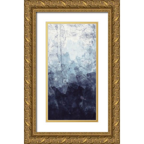 Blue Flow 1 Gold Ornate Wood Framed Art Print with Double Matting by Vidal, Alicia