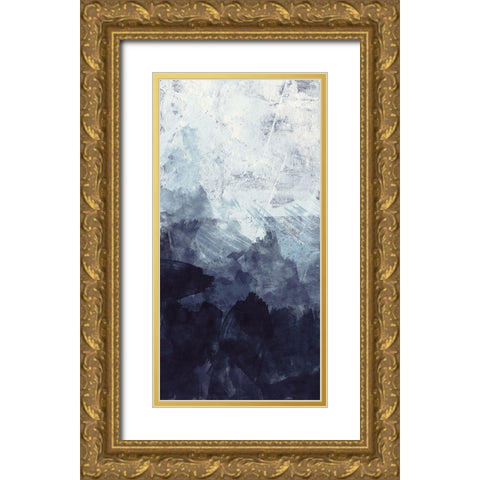 Blue Flow 2 Gold Ornate Wood Framed Art Print with Double Matting by Vidal, Alicia