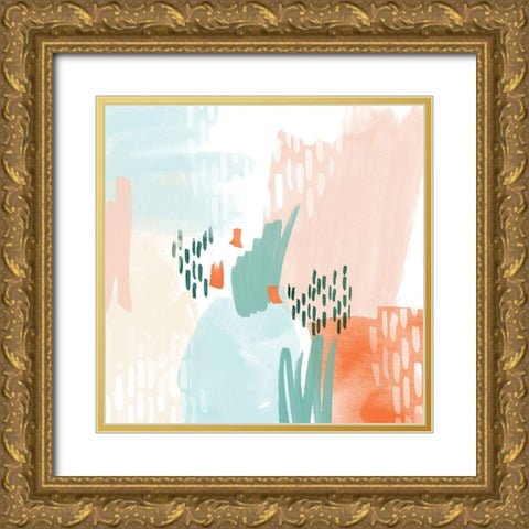 80 Abstract Gold Ornate Wood Framed Art Print with Double Matting by Vidal, Alicia