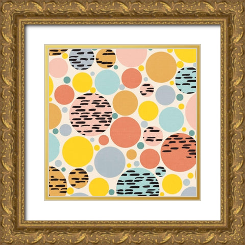 80S Pattern1 Gold Ornate Wood Framed Art Print with Double Matting by Vidal, Alicia