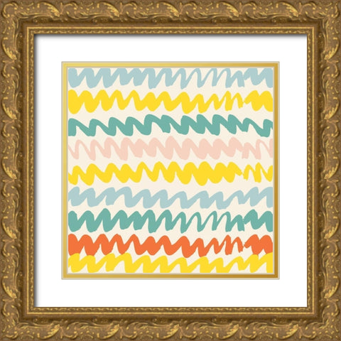 80S Pattern 2 Gold Ornate Wood Framed Art Print with Double Matting by Vidal, Alicia